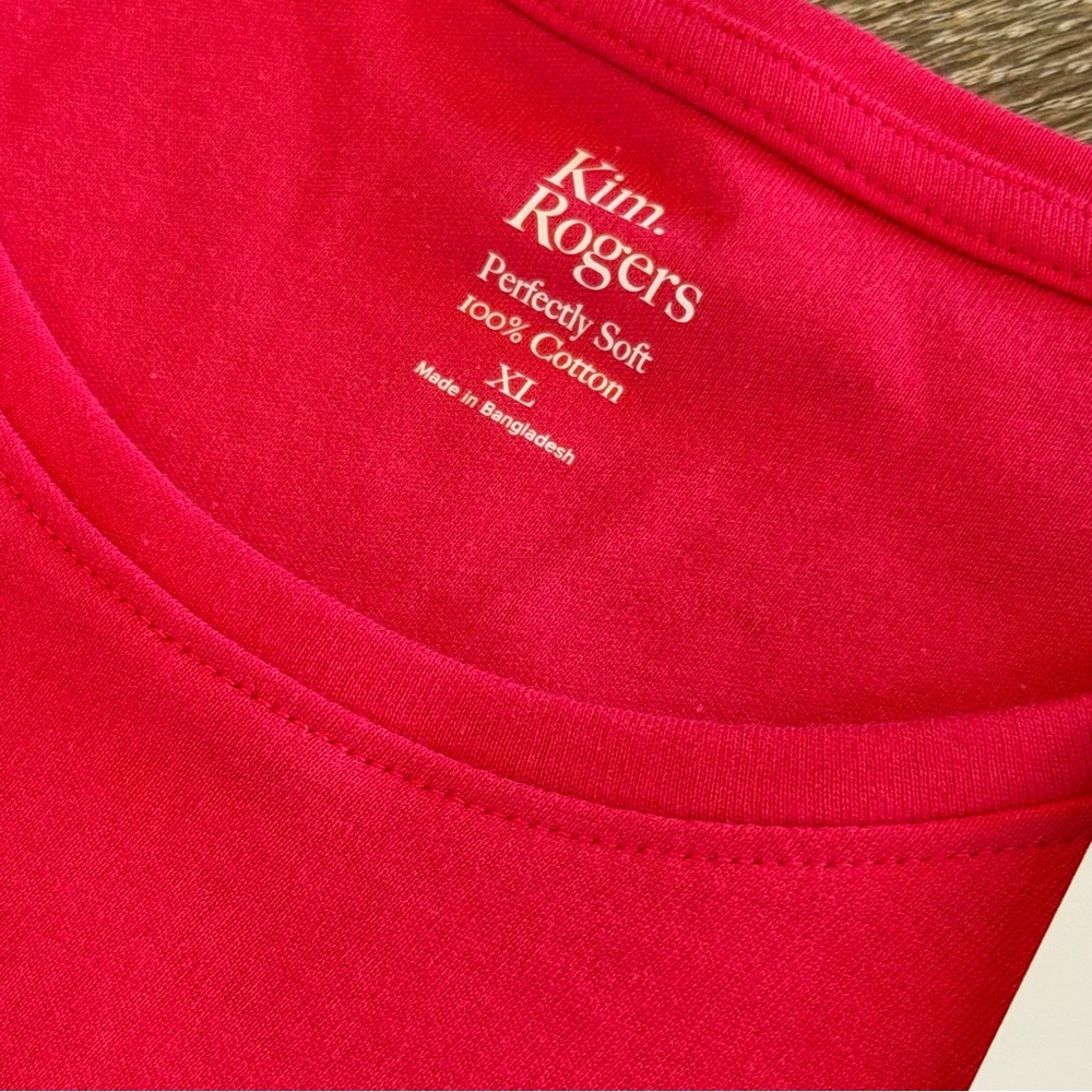 Kim Rogers Red Long Sleeve Tee with Pinwheel Design - Picture 6 of 8